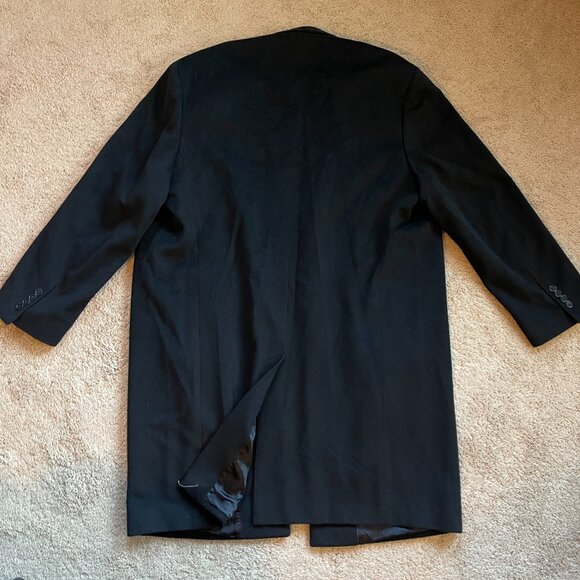 Brooks Brothers Loro Piana Overcoat Mens 48R 100% Lambswool Black Storm System - Picture 6 of 6